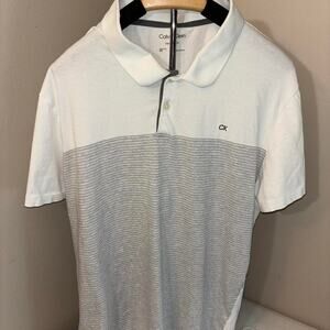 Calvin Klein White Polo Shirt (2XL)